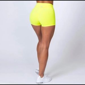 neon muscle nation scrunch butt shorts